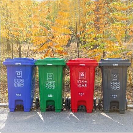 分類塑料腳踏垃圾桶100升